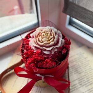 Κέρινη σύνθεση με παιώνια - Image 3