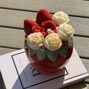 Red Strawberry candle bouquet - Image 7
