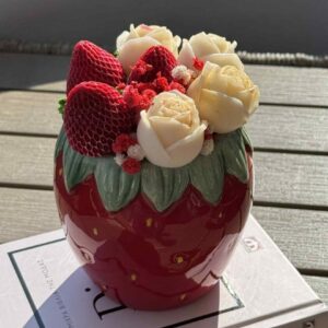 Red Strawberry candle bouquet - Image 3