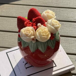 Red Strawberry candle bouquet - Image 8
