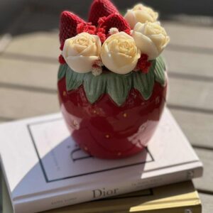Red Strawberry candle bouquet - Image 6