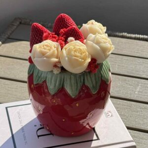 Red Strawberry candle bouquet - Image 5