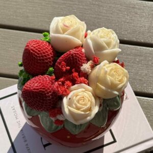 Red Strawberry candle bouquet - Image 10