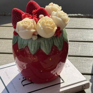 Red Strawberry candle bouquet - Image 9