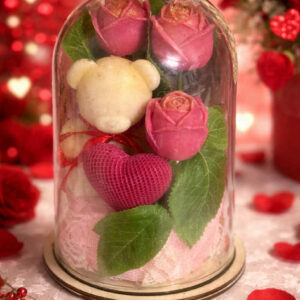 Rose Bear Dome – Αρωματική Κέρινη Σύνθεση σε Πλαστικό Θόλο - Image 2