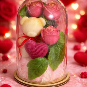 Rose Bear Dome – Αρωματική Κέρινη Σύνθεση σε Πλαστικό Θόλο - Image 1