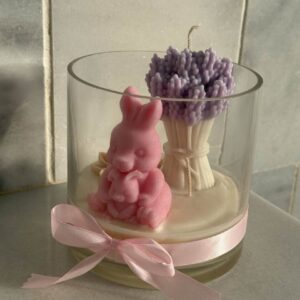 Spring Bunny Candle – Αρωματική Κέρινη Πασχαλινή Σύνθεση σε Γυάλα - Image 1