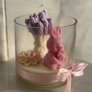 Spring Bunny Candle – Αρωματική Κέρινη Πασχαλινή Σύνθεση σε Γυάλα - Image 5